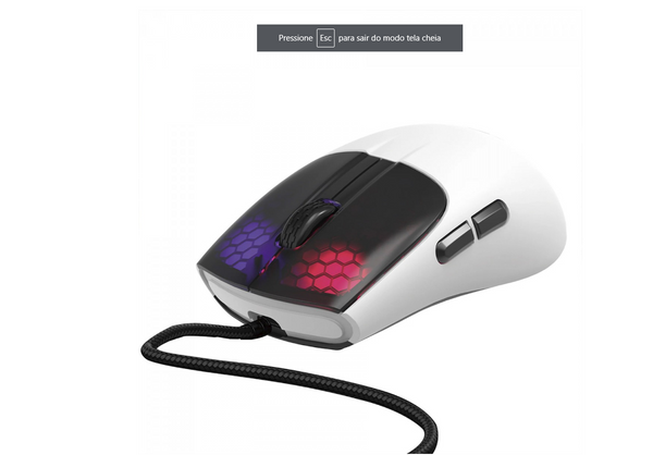 Mouse Gamer Marvo M727, RGB, 12.000 DPI, 6 Botões Programáveis